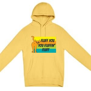 Fluff You You Fluffin' Fluff Funny Cat Kitten Gift Premium Pullover Hoodie