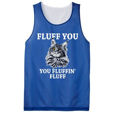 Fluff You You Fluffin' Fluff Funny Cat Litter Trending Gift Mesh Reversible Basketball Jersey Tank