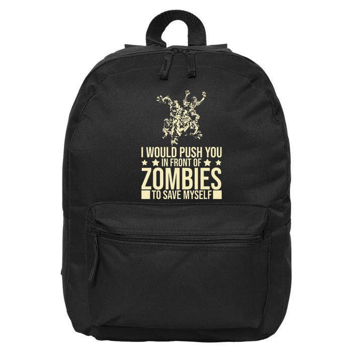 Funny Zombie Apocalypse Survivor Living Dead Zombies 16 in Basic Backpack