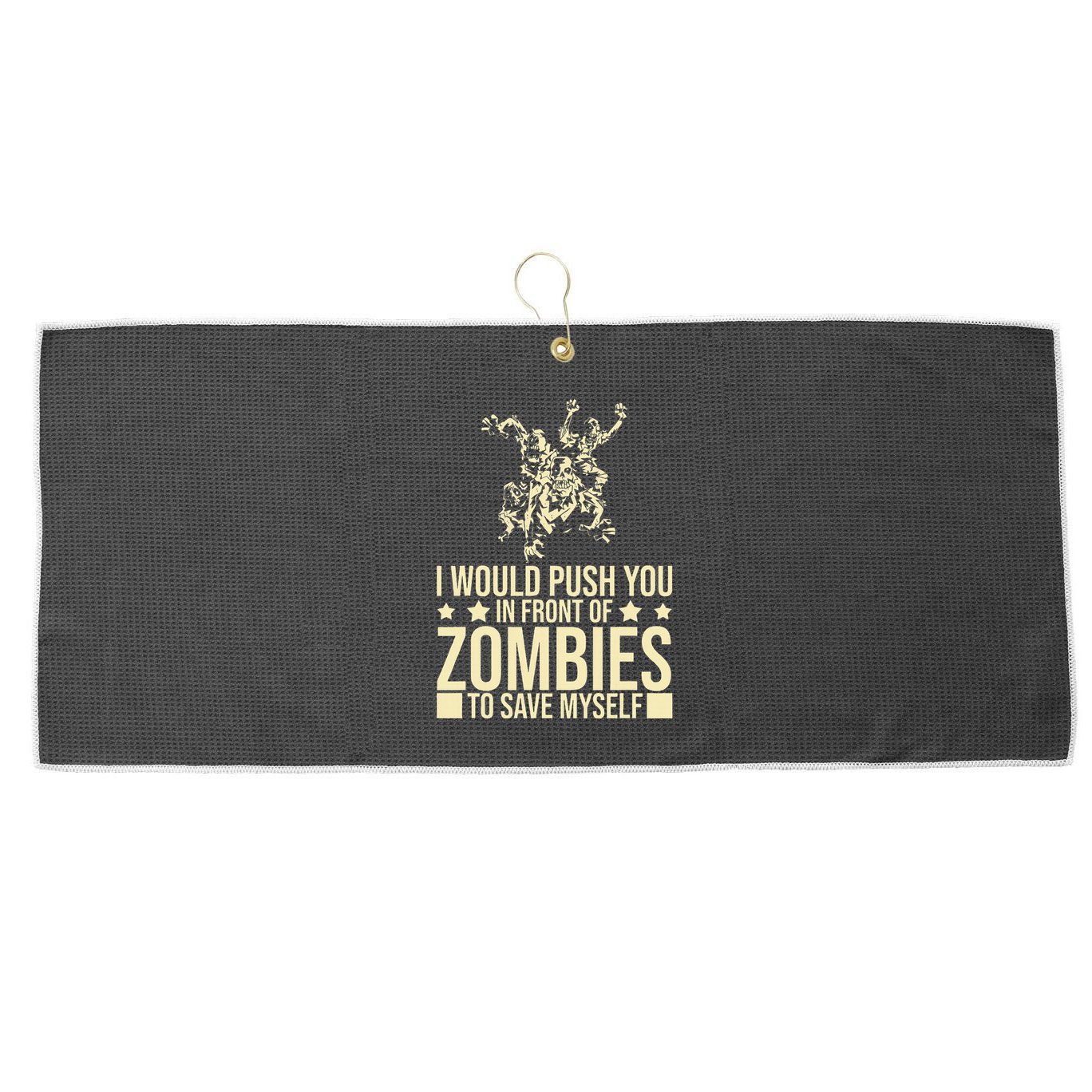 Funny Zombie Apocalypse Survivor Living Dead Zombies Large Microfiber Waffle Golf Towel