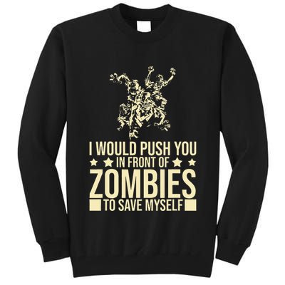 Funny Zombie Apocalypse Survivor Living Dead Zombies Tall Sweatshirt