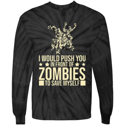Funny Zombie Apocalypse Survivor Living Dead Zombies Tie-Dye Long Sleeve Shirt