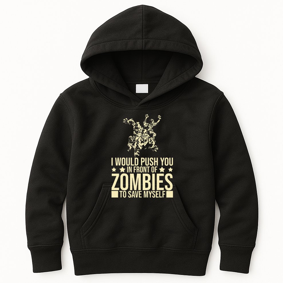 Funny Zombie Apocalypse Survivor Living Dead Zombies Kids Hoodie