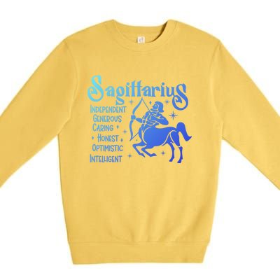 Funny Zodiac Astrology Sagittarius Horoscope Gift Premium Crewneck Sweatshirt