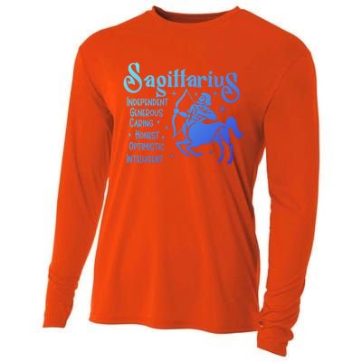 Funny Zodiac Astrology Sagittarius Horoscope Gift Cooling Performance Long Sleeve Crew