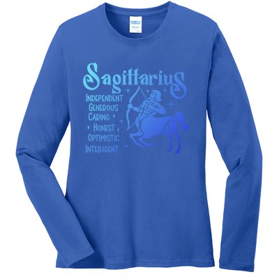 Funny Zodiac Astrology Sagittarius Horoscope Gift Ladies Long Sleeve Shirt