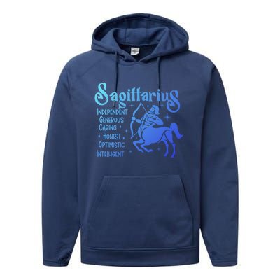 Funny Zodiac Astrology Sagittarius Horoscope Gift Performance Fleece Hoodie