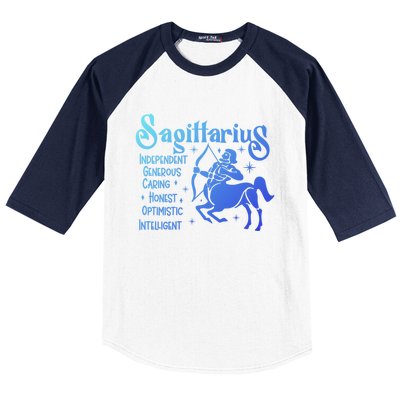 Funny Zodiac Astrology Sagittarius Horoscope Gift Baseball Sleeve Shirt