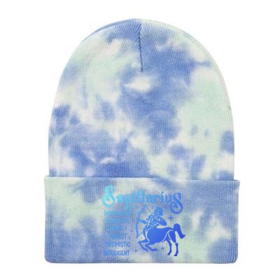 Funny Zodiac Astrology Sagittarius Horoscope Gift Tie Dye 12in Knit Beanie