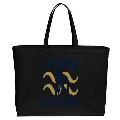 Funny Zodiac Astrology Sign Aquarius Female Horoscope Cute Gift Cotton Canvas Jumbo Tote