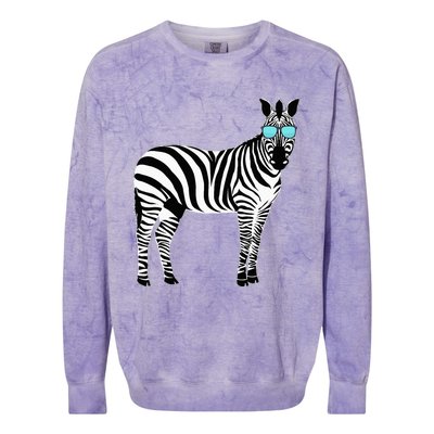 Funny Zoo Animal Africa Gift Zebra Colorblast Crewneck Sweatshirt