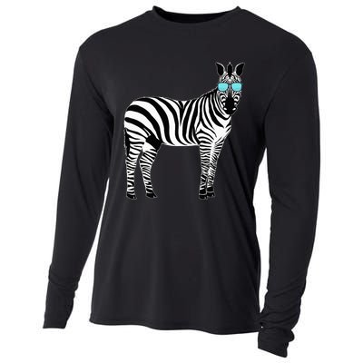 Funny Zoo Animal Africa Gift Zebra Cooling Performance Long Sleeve Crew