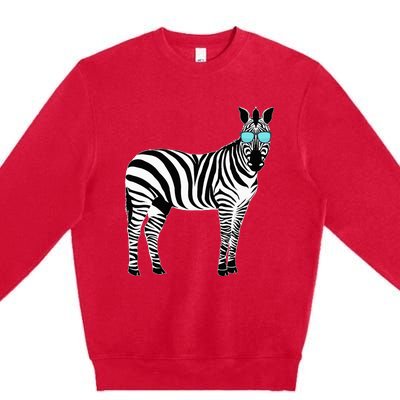 Funny Zoo Animal Africa Gift Zebra Premium Crewneck Sweatshirt