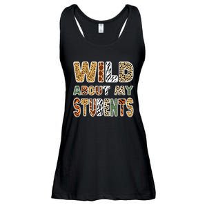 Fun Zoo Animal Print Teacher Wild About My Students Ladies Essential Flowy Tank