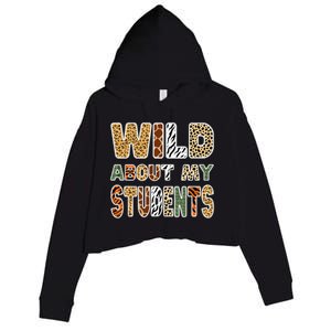 Fun Zoo Animal Print Teacher Wild About My Students Crop Fleece Hoodie