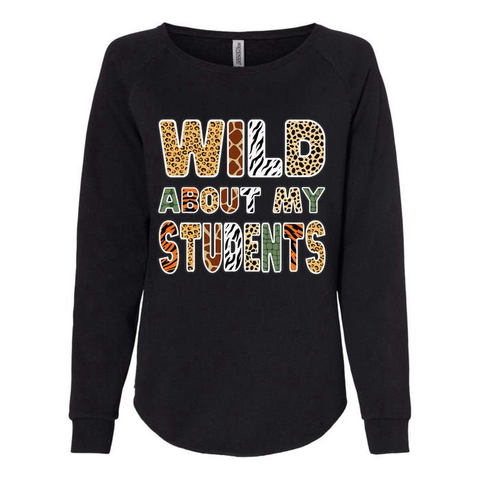 Fun Zoo Animal Print Teacher Wild About My Students Womens California Wash Sweatshirt