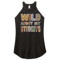 Fun Zoo Animal Print Teacher Wild About My Students Women's Perfect Tri Rocker Tank