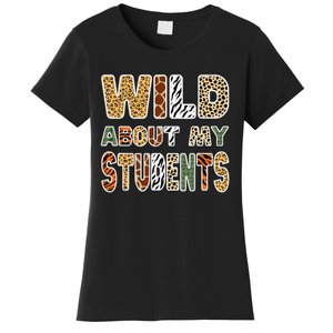 Fun Zoo Animal Print Teacher Wild About My Students Women's T-Shirt