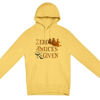 Funny Zero Amucks Given Cute Amuck With Bat Halloween Witch Premium Pullover Hoodie