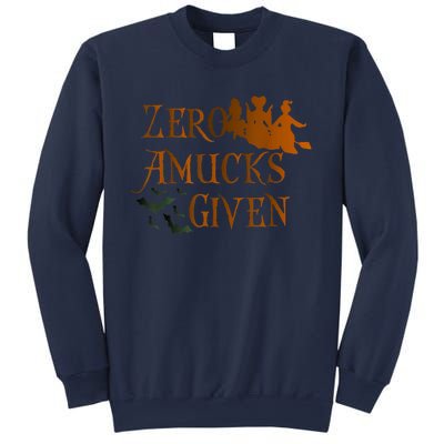 Funny Zero Amucks Given Cute Amuck With Bat Halloween Witch Sweatshirt