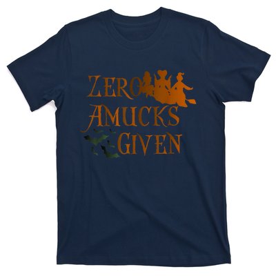 Funny Zero Amucks Given Cute Amuck With Bat Halloween Witch T-Shirt