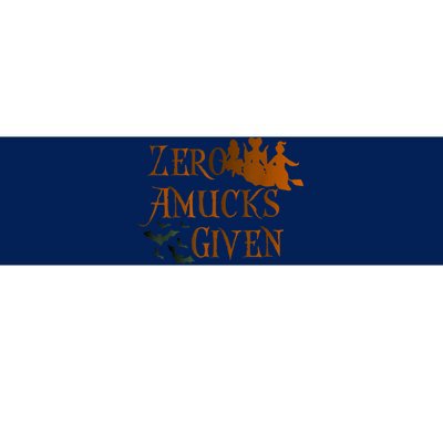 Funny Zero Amucks Given Cute Amuck With Bat Halloween Witch Bumper Sticker