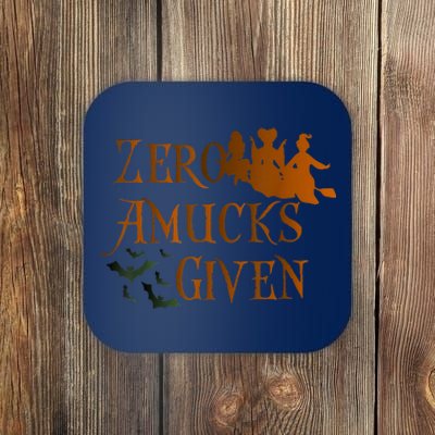 Funny Zero Amucks Given Cute Amuck With Bat Halloween Witch Coaster