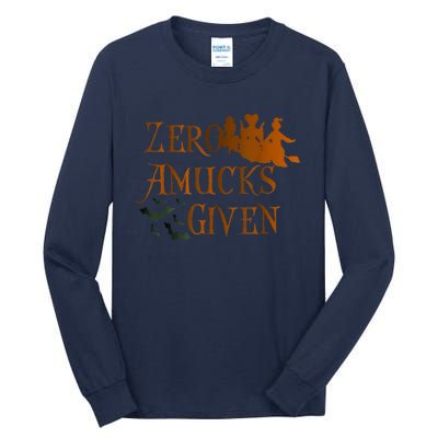 Funny Zero Amucks Given Cute Amuck With Bat Halloween Witch Tall Long Sleeve T-Shirt