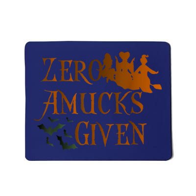 Funny Zero Amucks Given Cute Amuck With Bat Halloween Witch Mousepad