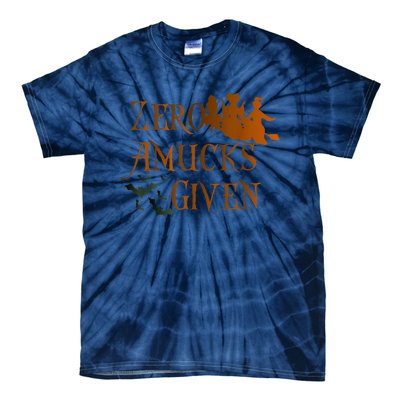 Funny Zero Amucks Given Cute Amuck With Bat Halloween Witch Tie-Dye T-Shirt