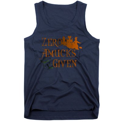 Funny Zero Amucks Given Cute Amuck With Bat Halloween Witch Tank Top