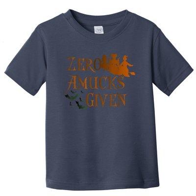 Funny Zero Amucks Given Cute Amuck With Bat Halloween Witch Toddler T-Shirt