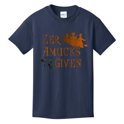 Funny Zero Amucks Given Cute Amuck With Bat Halloween Witch Kids T-Shirt