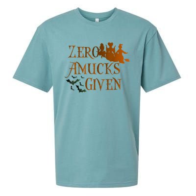 Funny Zero Amucks Given Cute Amuck With Bat Halloween Witch Sueded Cloud Jersey T-Shirt