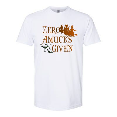 Funny Zero Amucks Given Cute Amuck With Bat Halloween Witch Softstyle CVC T-Shirt