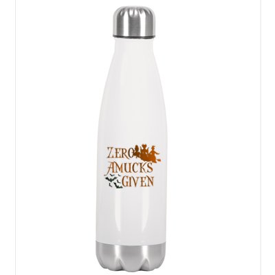 Funny Zero Amucks Given Cute Amuck With Bat Halloween Witch Stainless Steel Insulated Water Bottle