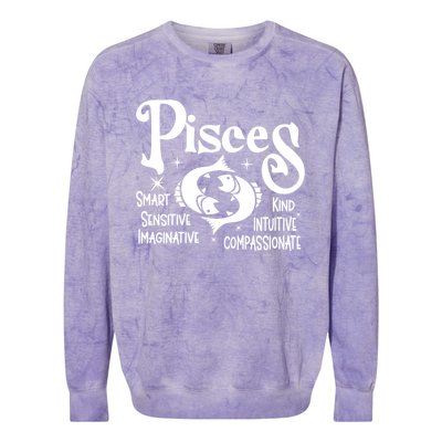 Funny Zodiac Astrology Pisces Horoscope Cute Gift Colorblast Crewneck Sweatshirt