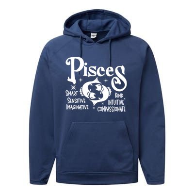 Funny Zodiac Astrology Pisces Horoscope Cute Gift Performance Fleece Hoodie