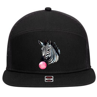 Funny Zebra Bubblegum 7 Panel Mesh Trucker Snapback Hat