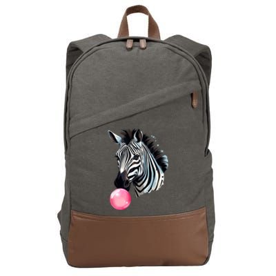 Funny Zebra Bubblegum Cotton Canvas Backpack