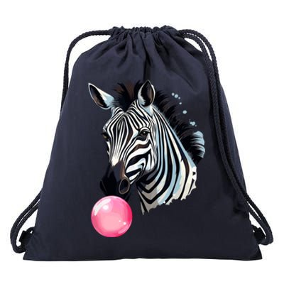 Funny Zebra Bubblegum Drawstring Bag