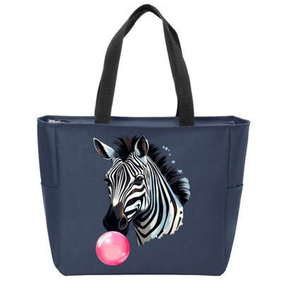 Funny Zebra Bubblegum Zip Tote Bag