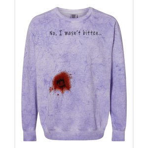 Funny Zombie Bite Halloween Bitten Injury Funny Funny Colorblast Crewneck Sweatshirt