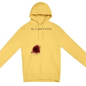 Funny Zombie Bite Halloween Bitten Injury Funny Funny Premium Pullover Hoodie