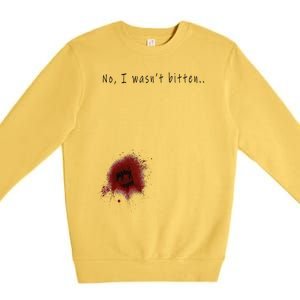 Funny Zombie Bite Halloween Bitten Injury Funny Funny Premium Crewneck Sweatshirt