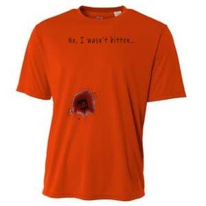 Funny Zombie Bite Halloween Bitten Injury Funny Funny Cooling Performance Crew T-Shirt