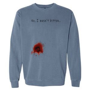 Funny Zombie Bite Halloween Bitten Injury Funny Funny Garment-Dyed Sweatshirt