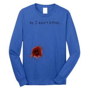 Funny Zombie Bite Halloween Bitten Injury Funny Funny Long Sleeve Shirt