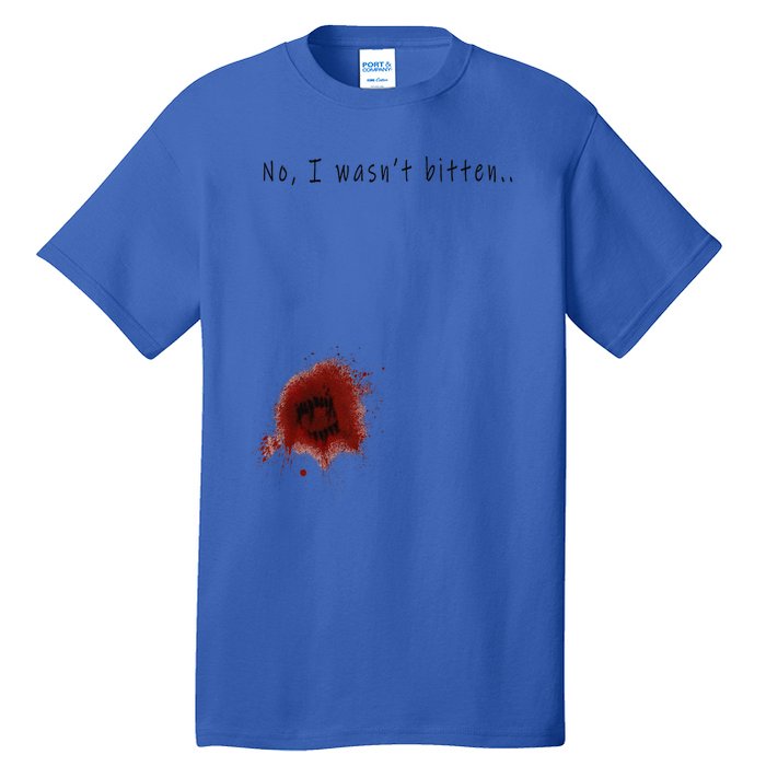 Funny Zombie Bite Halloween Bitten Injury Funny Funny Tall T-Shirt