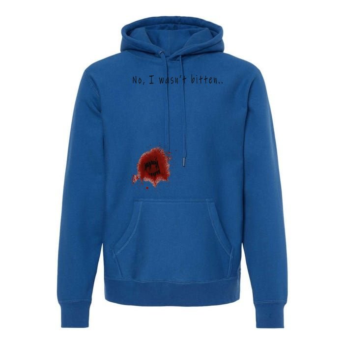 Funny Zombie Bite Halloween Bitten Injury Funny Funny Premium Hoodie